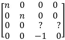 矩阵M只有两个数M33和M34未确定